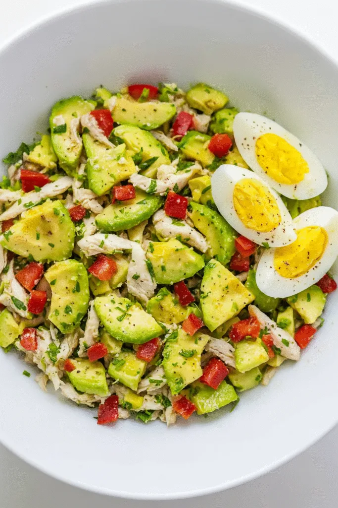 Avocado chicken salad bowl recipe