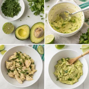 How to make avocado chicken salad bowl step by step