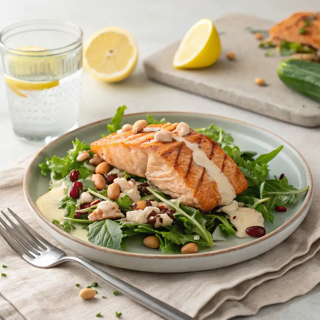 Anti‑inflammatory Salmon Salad with Crispy Beans: A Nourishing Meal That Heals Anti‑inflammatory salmon salad with crispy beans plated anti-inflammatory salmon salad